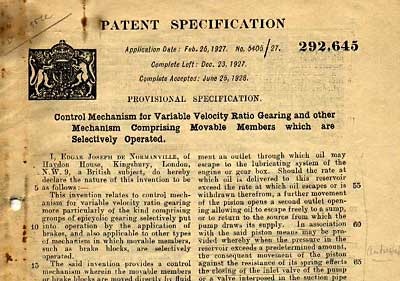 Epicyclic Gerabox Patent