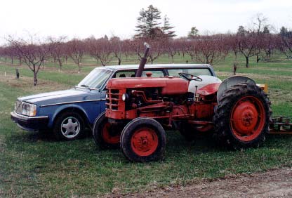 Mark's tractor with one of his 245s